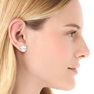 Tory Burch silver logo earrings